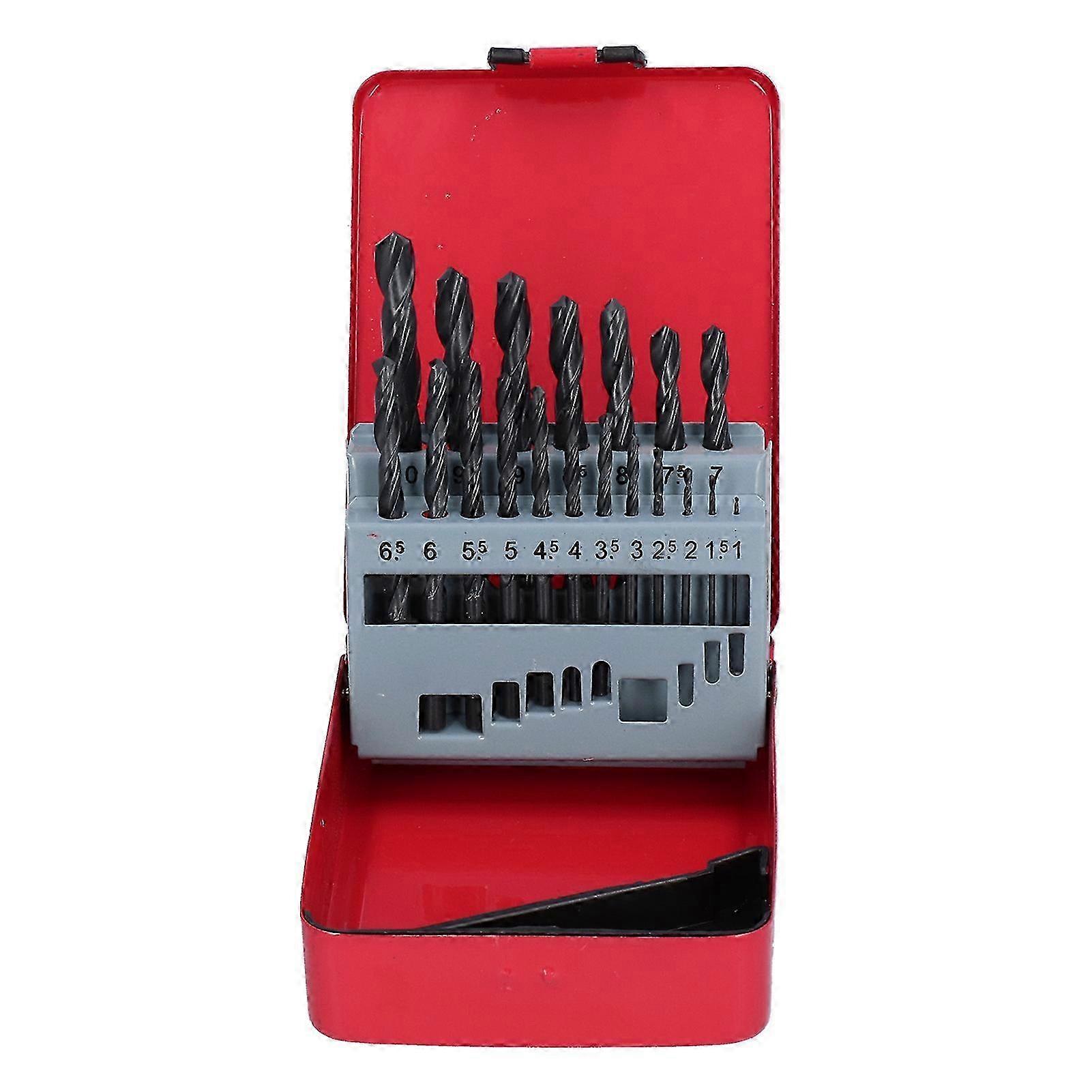 19Pcs Twist Drill HSS Spiral Machine Accessory with Red Storage Box for Punching Hole M35
