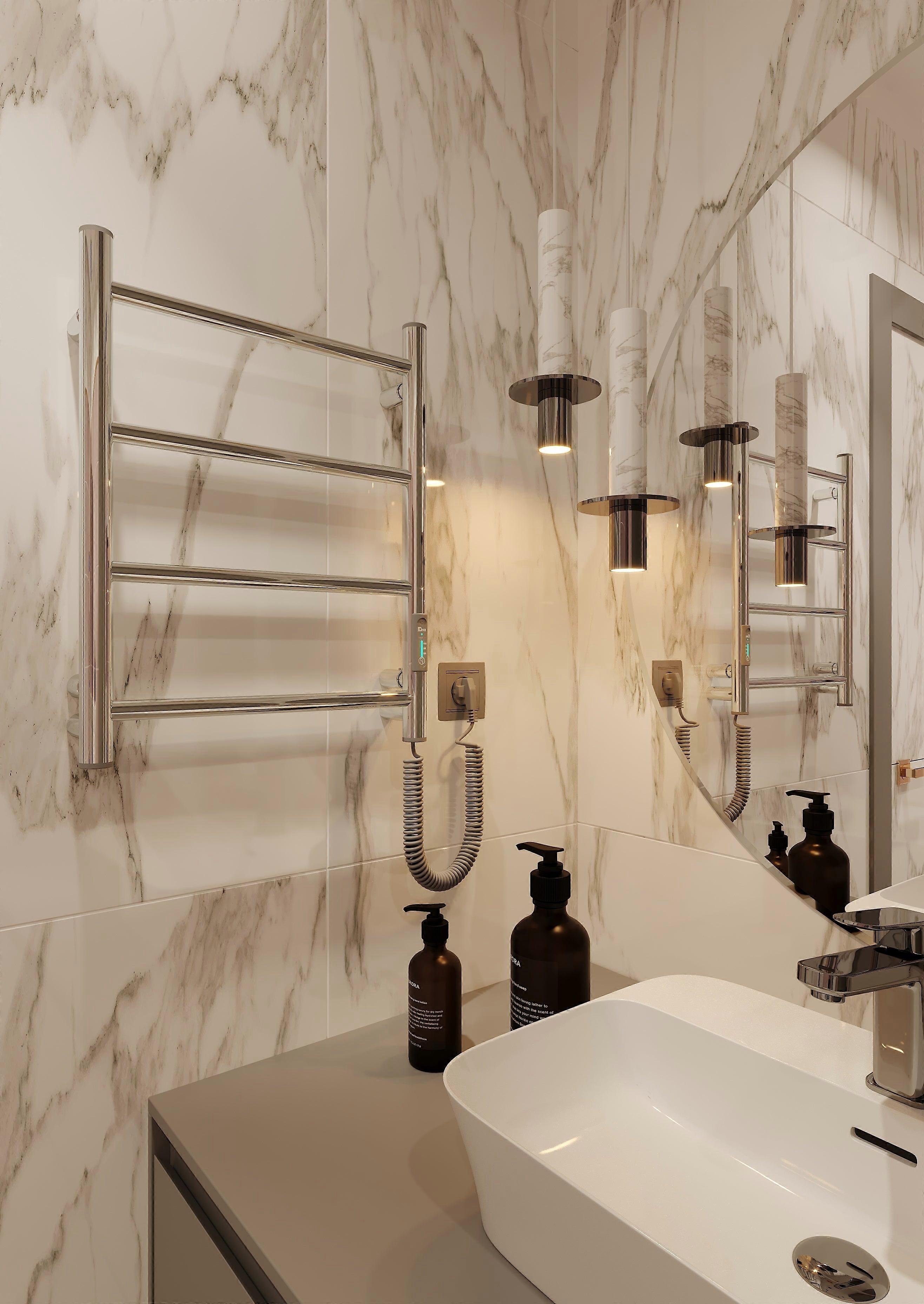 Elektrische Handtuchhalterleiter 4 Edelstahl verchromt