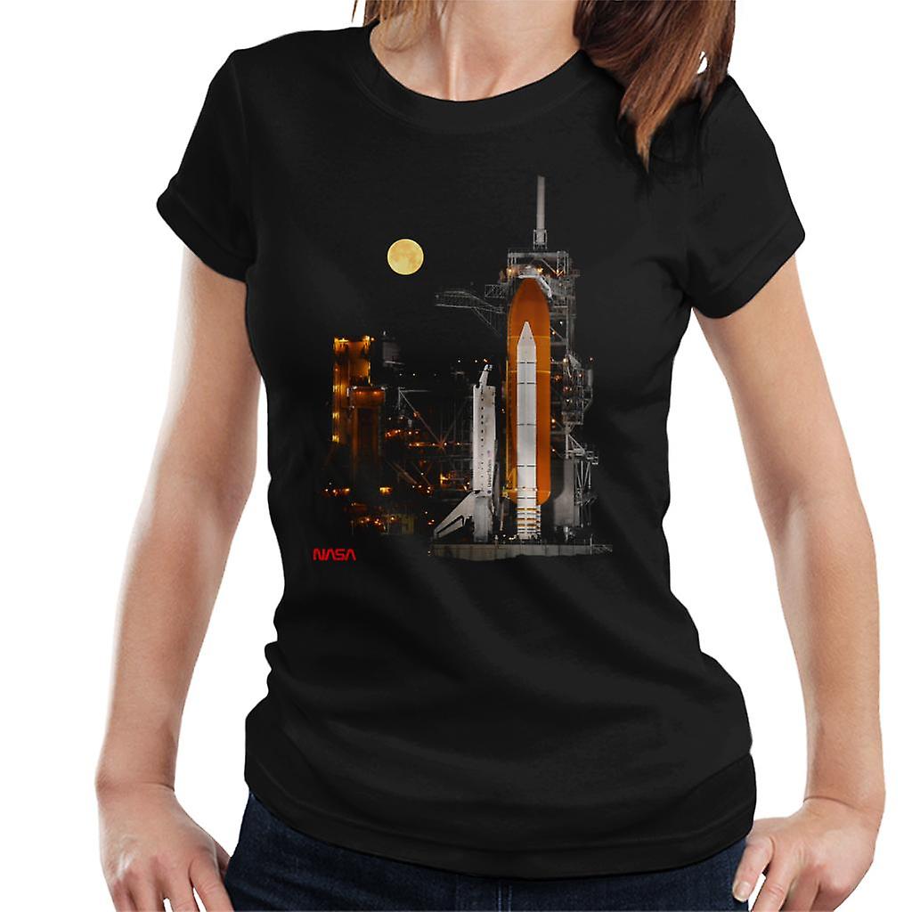 NASA STS 110 Discovery Shuttle At Launch Pad Women's T-Shirt