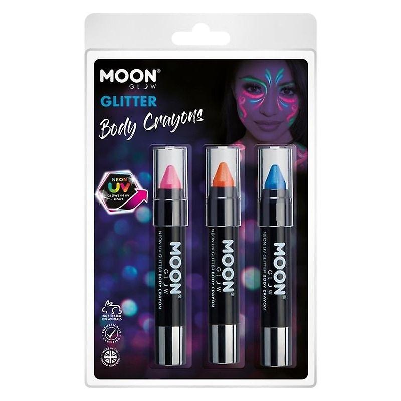Moon Glow Neon Uv Glitter Body Crayons M39603