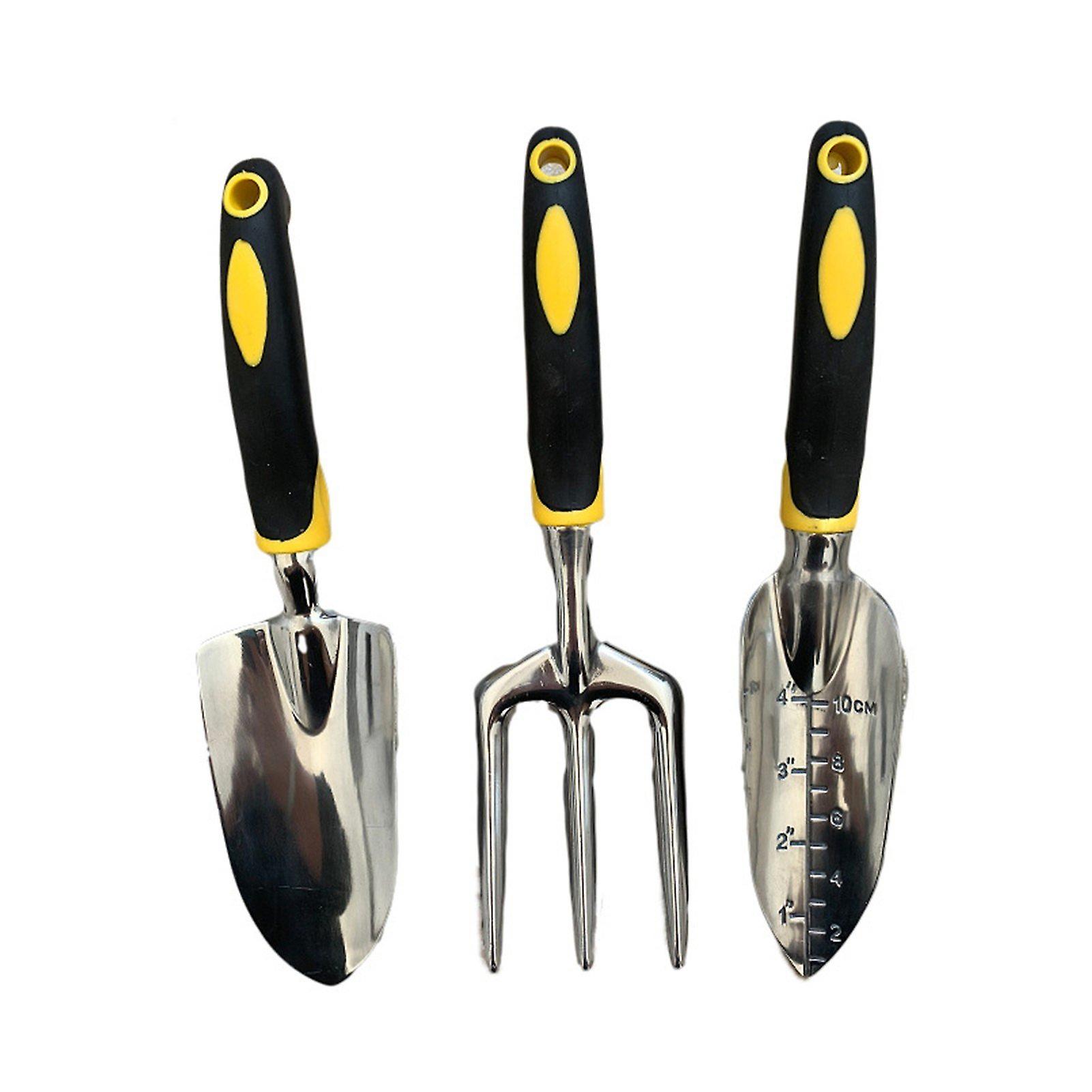 3Pcs Garden Planting Tool Set Rake, Shovel, Trowel