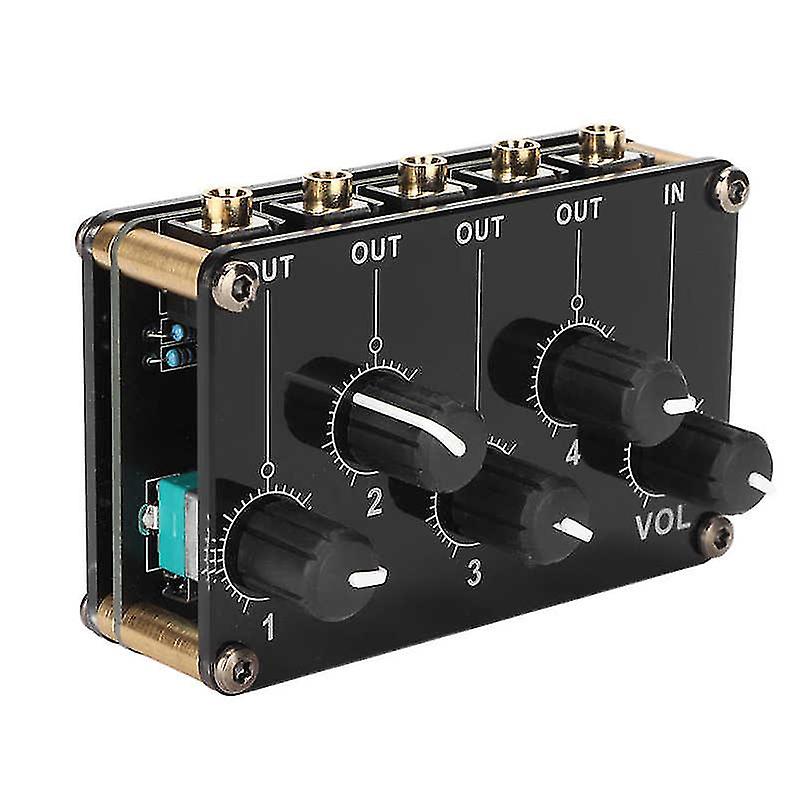 Mini Stereo 4 Channel Line Mixer Low Noise Professional 4 Channel Passive Mixer For Mixing Instrument Cd Player Computer