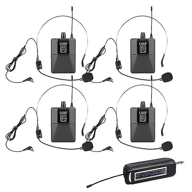 Wireless Lavalier Microphone System 4 Channel Wireless Lavalier Microphone For Camera Youtube Recording Vlog Interview