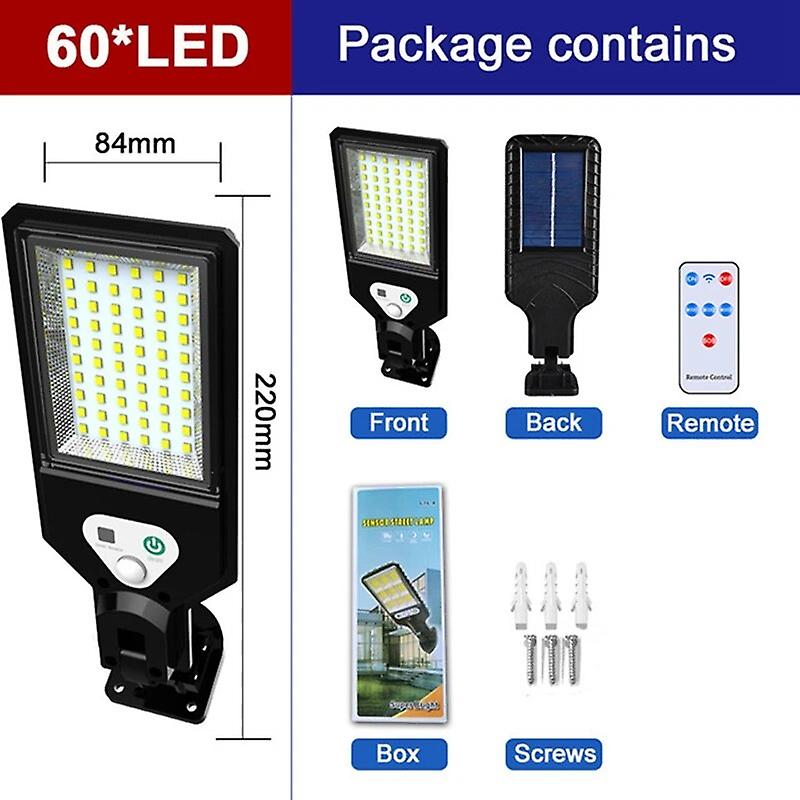 Solar Street Lights Outdoor Remote Ip67 Waterproof Led Sunlight Light With Motion Sensor Solar Powered Wall Lamp For Pathway
