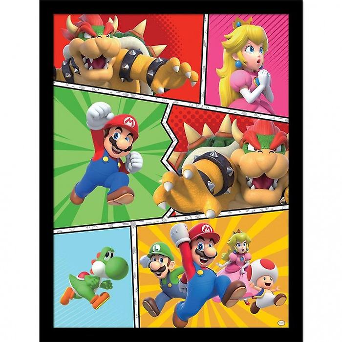 Super Mario Comic Strip Framed Print