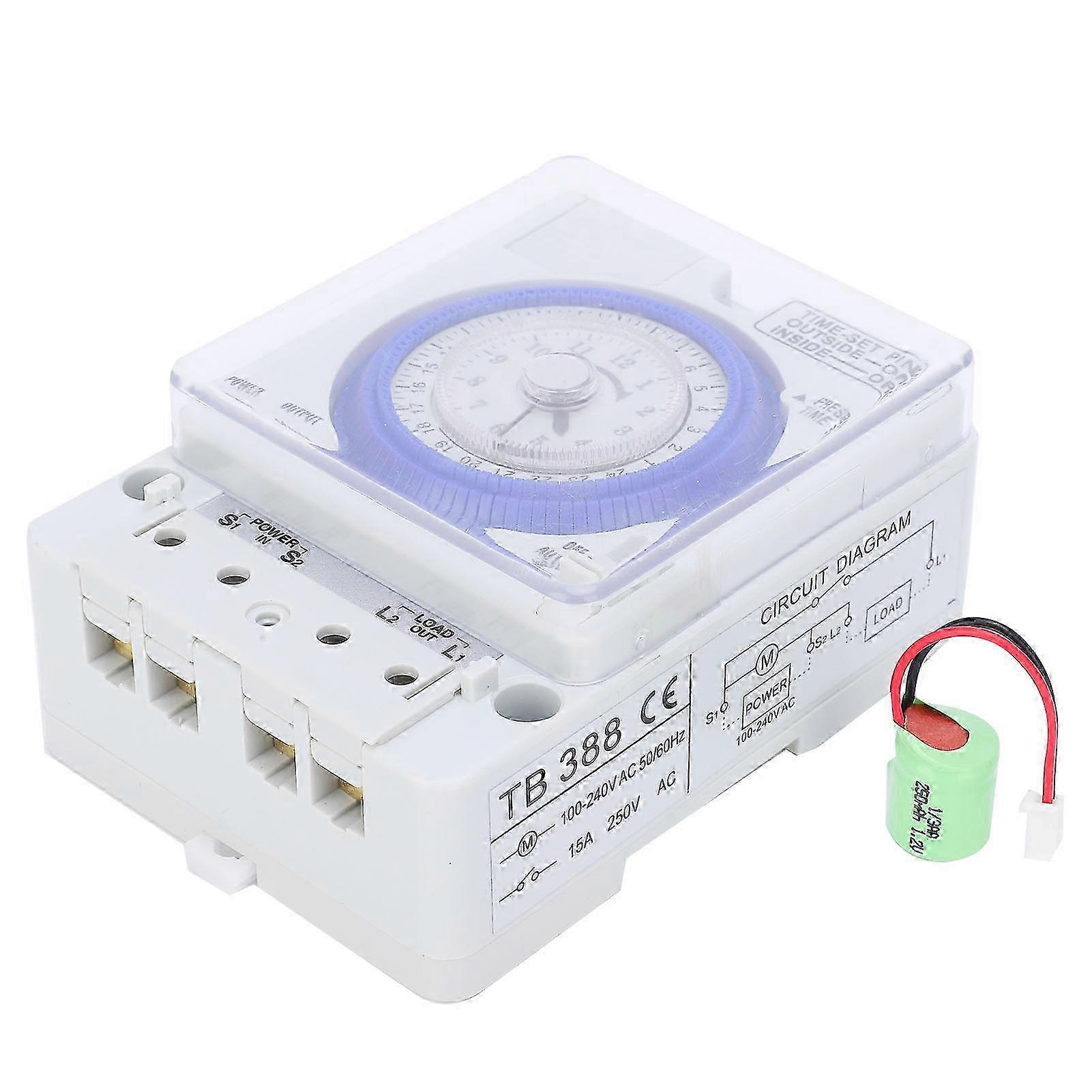 TB?388 24 Hours Time Switch Programmable Quartz Controlled Stepper Motor Timer AC100?240V 50/60Hz