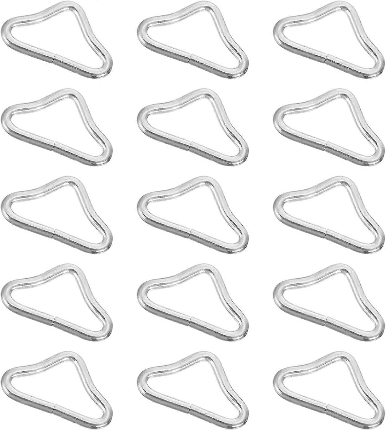 Kids Trampoline Bag Straps Rings 40 PCS Metal Triangle Ring Trampoline Buckles V- Rings for Trampoline Webbing Bag Clasp Handbag Strap Making Hardware