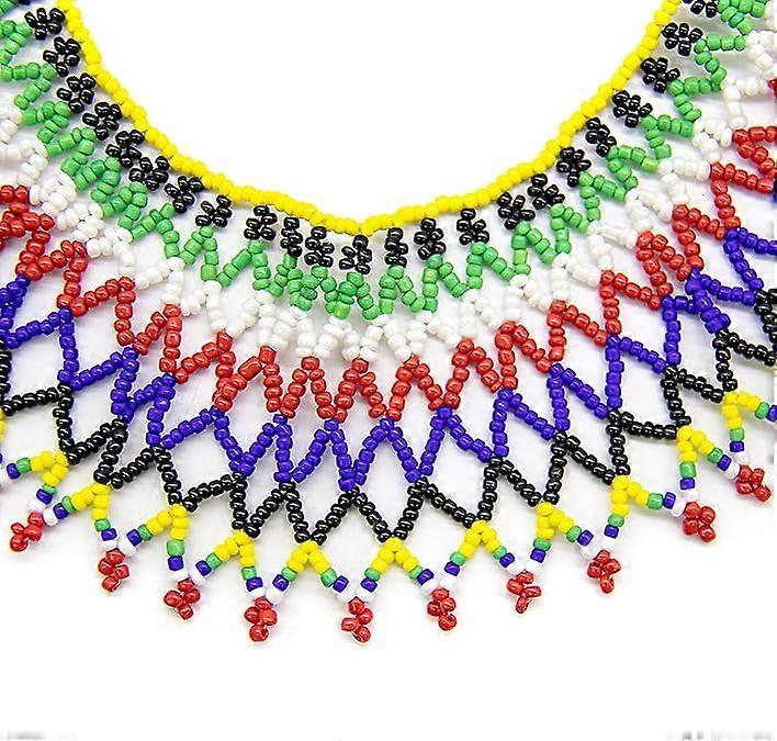 Colorful Beaded Bib Necklace Maasai Necklace South African Necklace colorful-beaded-bib-necklace-maasai-necklace-south-african-necklace