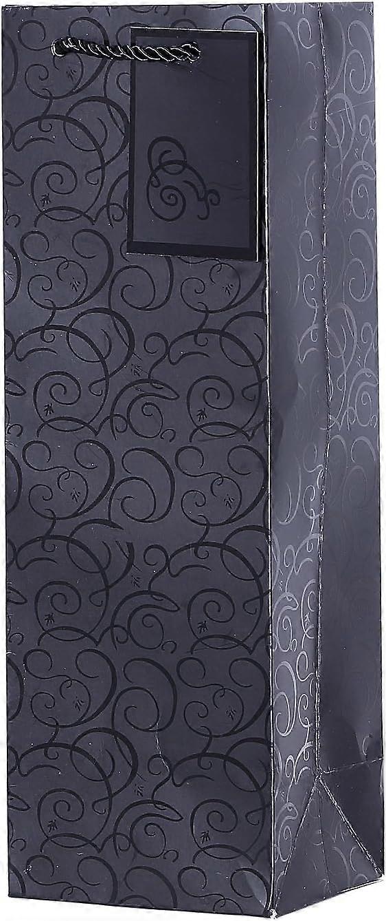 Lot de 5 sacs cadeaux sacs bouteilles noirs pour vin et champagne 36x12x10 cm