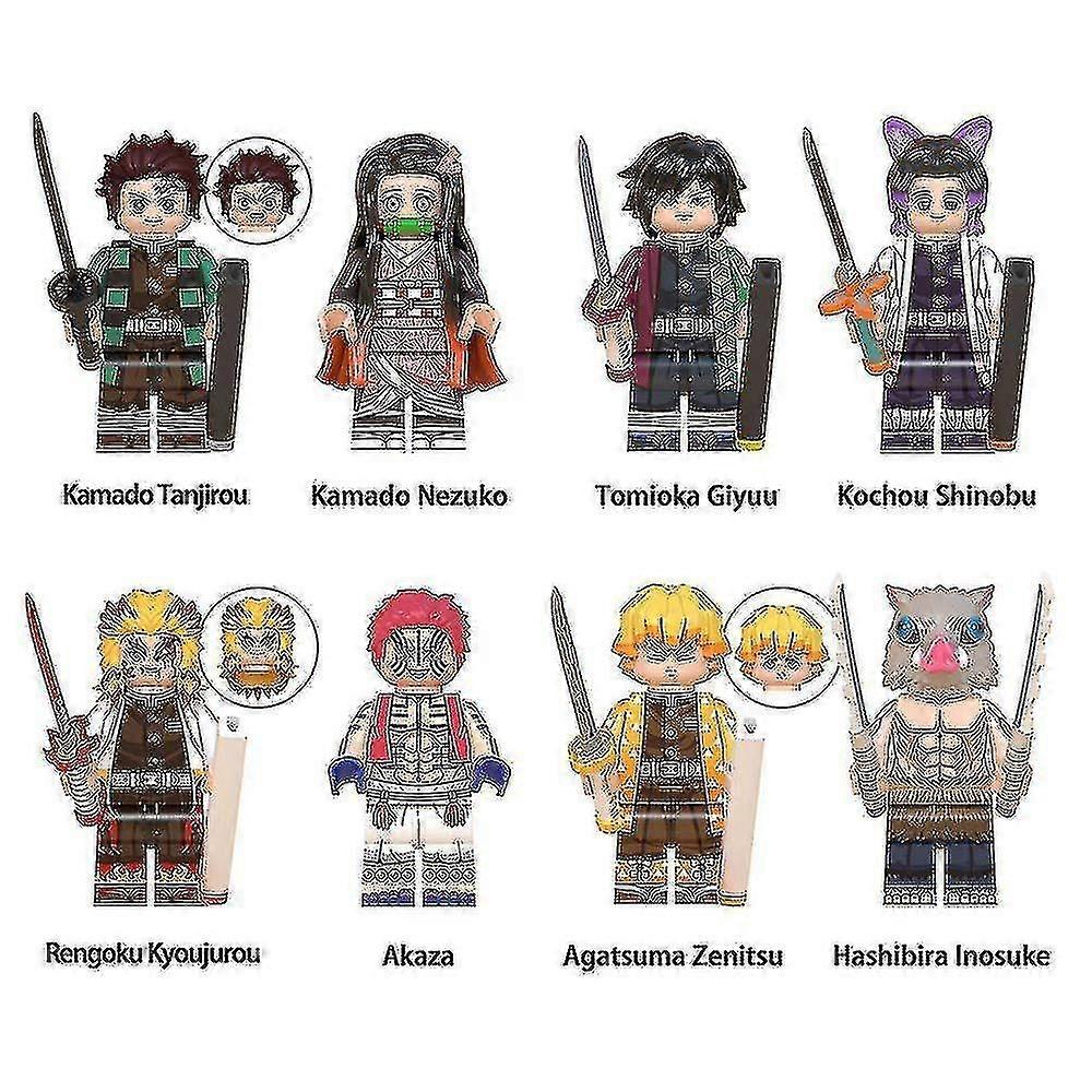 8pcs Demon Slayer Nezuko Tanjiro Building Bs Mini Combo