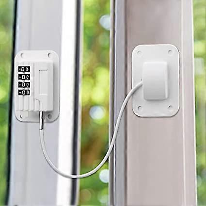 Kongqtee Window Safety Locks Self Adhesive 2 Pack Window Restrictor Baby Window Locks for Child Safety Pet Window Restrictors No Drilling Kids Window 