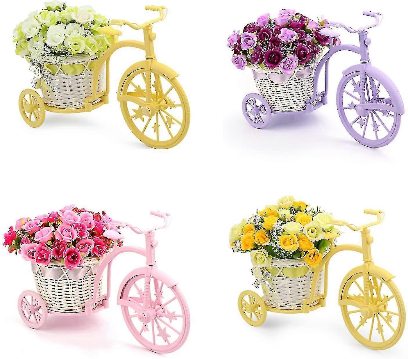 Nostalgic Bicycle Artificial Flower Decor Plant Stand