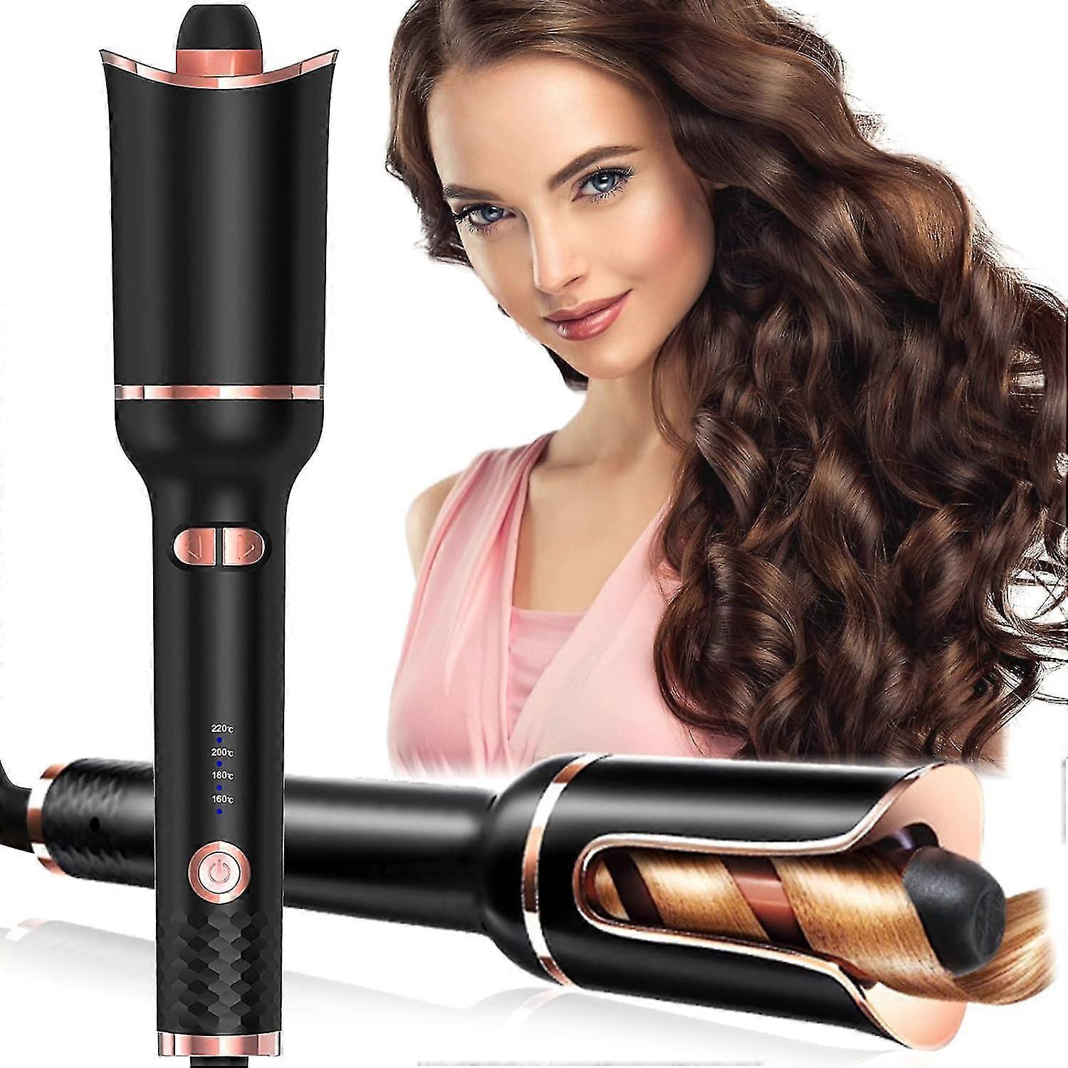 Automatic Curling Iron With 360 Rotating, Automtic Hair Curler With 4 Temps, Fast Heating Ceramic Barrel, Dual Voltage Hair Curlers For Women