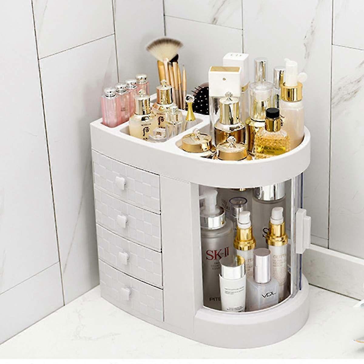 drawer makeup holder storage transparent rotation window table lipstick