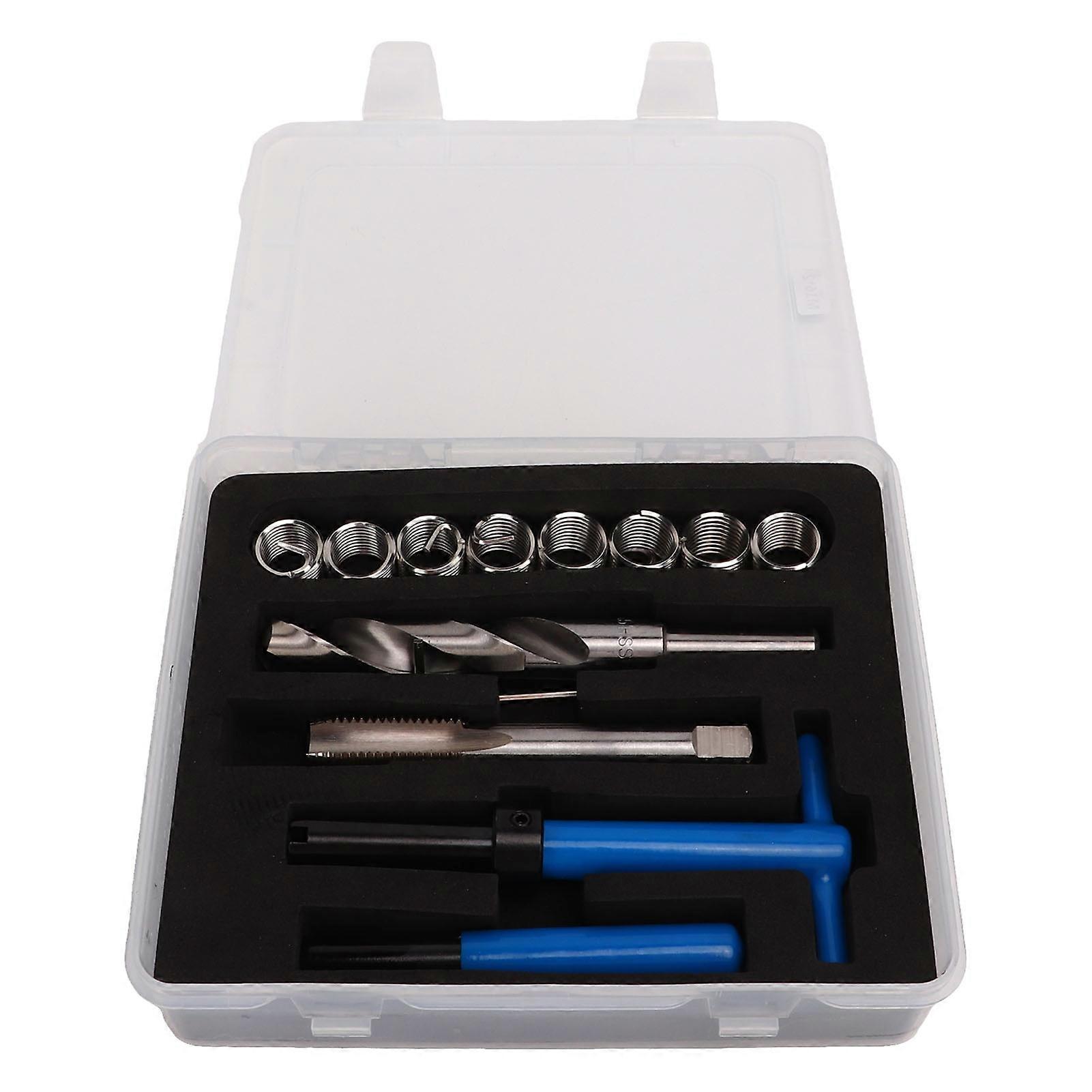 High Speed Steel Thread Repair Kit with Storage Box Automotive Rethreading Tools for Restoring Worn Threads M16x2 YEMAA