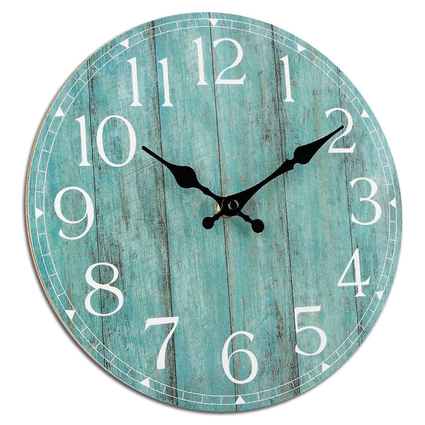 Wall Clock,10 Inch Teal Silent Non-ticking Kitchen Clock Decor