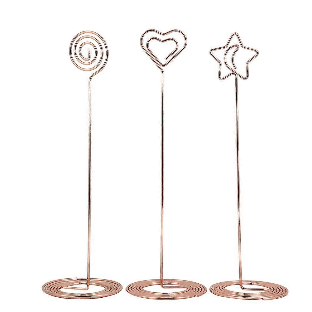 3PCS 220mm mémo clip porte-carte image Note Table numéro Stand Bureau Organisateur Or Rose YEMAA
