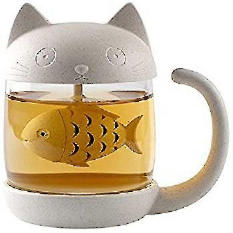 250ml Cats Shape Tea Mug With Fish Tea Infuser Strainer