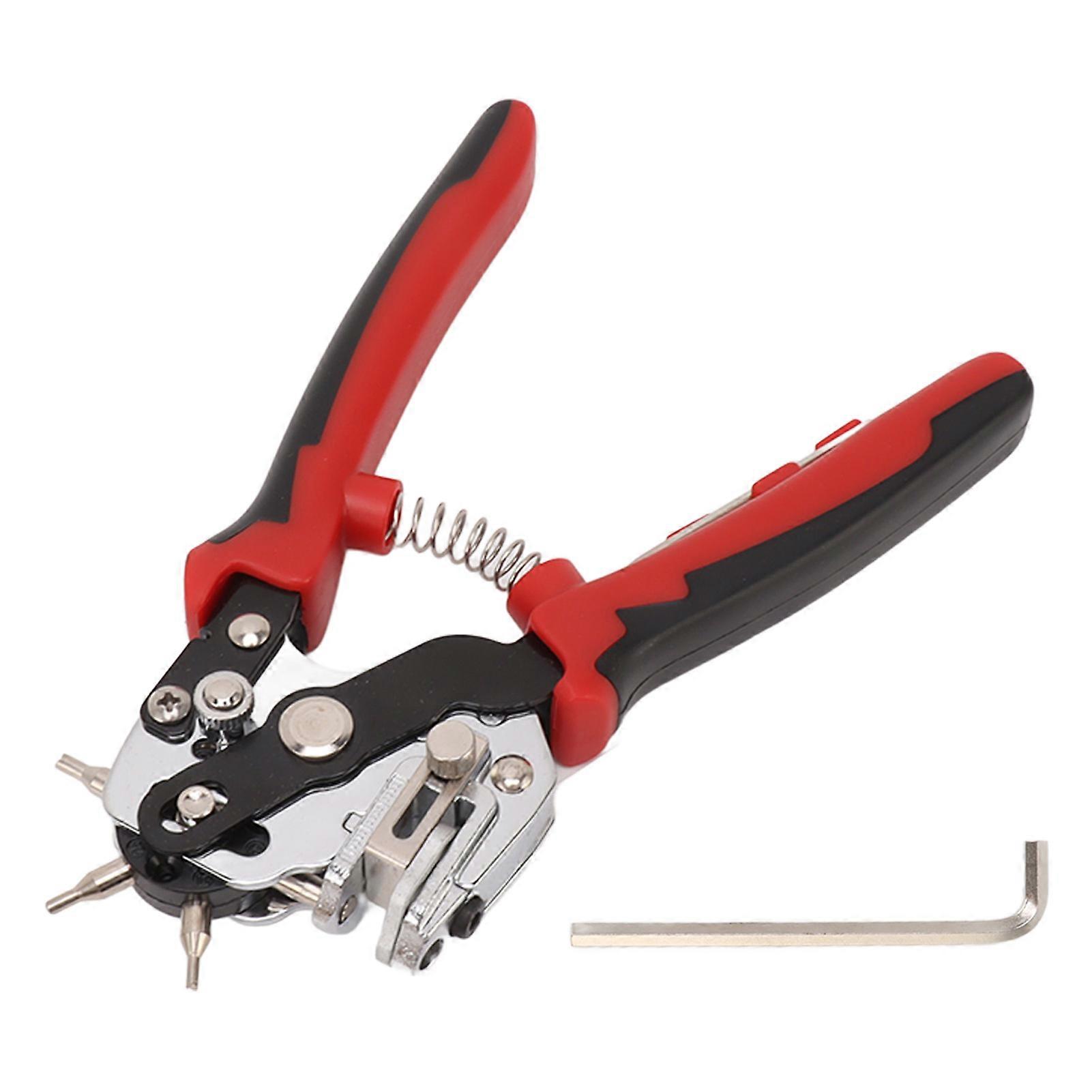 Leather Hole Punch with 6 Holes 360 Degree Rotating Adjustment Sharpness V Shaped Knife Edge Belt Hole Puncher for Thin Iron