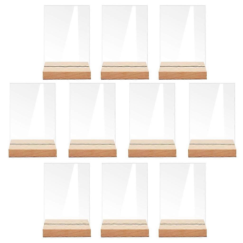 10pcs Table Sign Holder avec Table de Base en bois Affichage Stand Signes pour la fête C