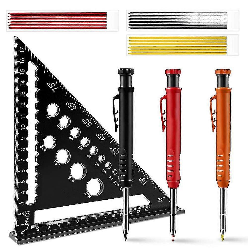 Pencils Mechanical,3d Hole Measure Gau Protractor With Mechanical Pencil For Tools