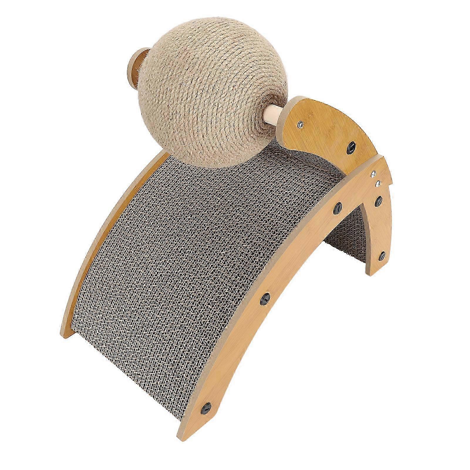 Cat Scratcher Cat Scratch Pad pyörivällä pallolla pystysuora kaareva kissan raapimistyyny pahvi sisäkissoille