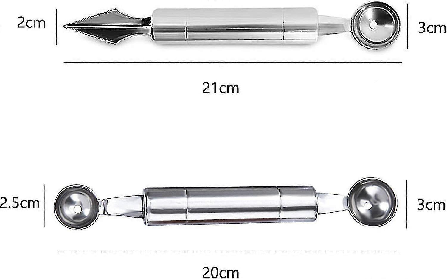 2 Pcs Fruit Carving Tool Fruit Peeler Melon Scoop