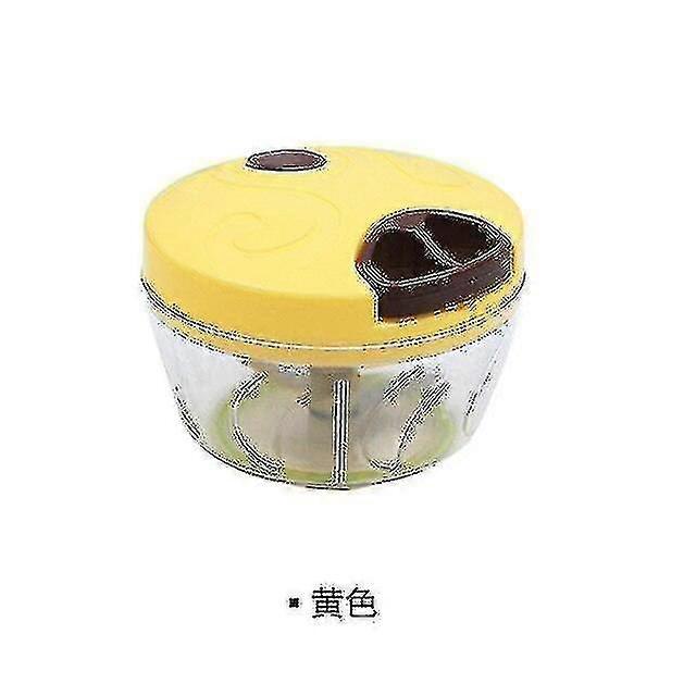 Manual Automatic Cooker Multi Function Meat Grinder Vegetable Cutter Mesh Garlic Press(yellow)