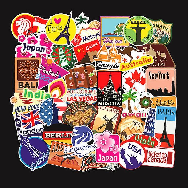100x Stickers, Destinations multicolour