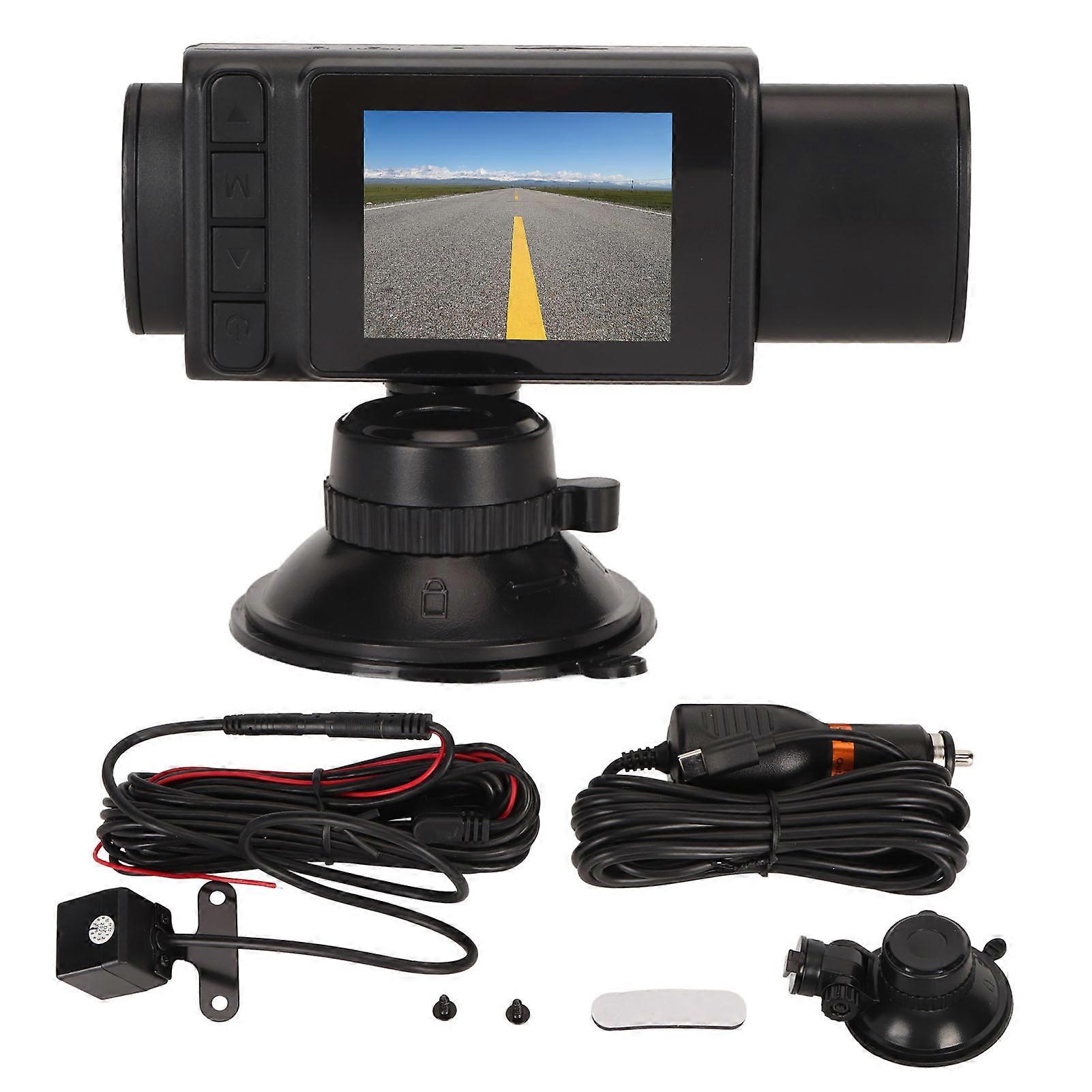 3 canali Dash Cam 1080P 2.0in schermo IPS anteriore posteriore cabina vista monitor di parcheggio visione notturna rilevamento del movimento nero YEMMA