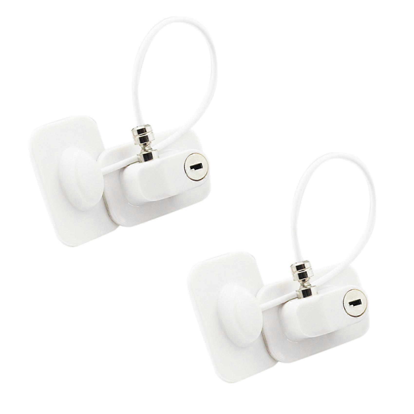 2X Baby Safety Window Restrictors with Safety Lock Cable, No Screws Required to Avoid Damage and Pr