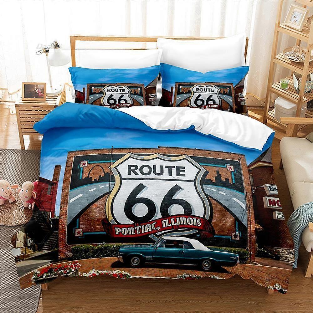 a1002 Lakan Route 66 Lakan Set Single Twin Full Size Bed Set Vuxen Barn Sovrum Påslakan Set Mode lakan set Lakan iip1002
