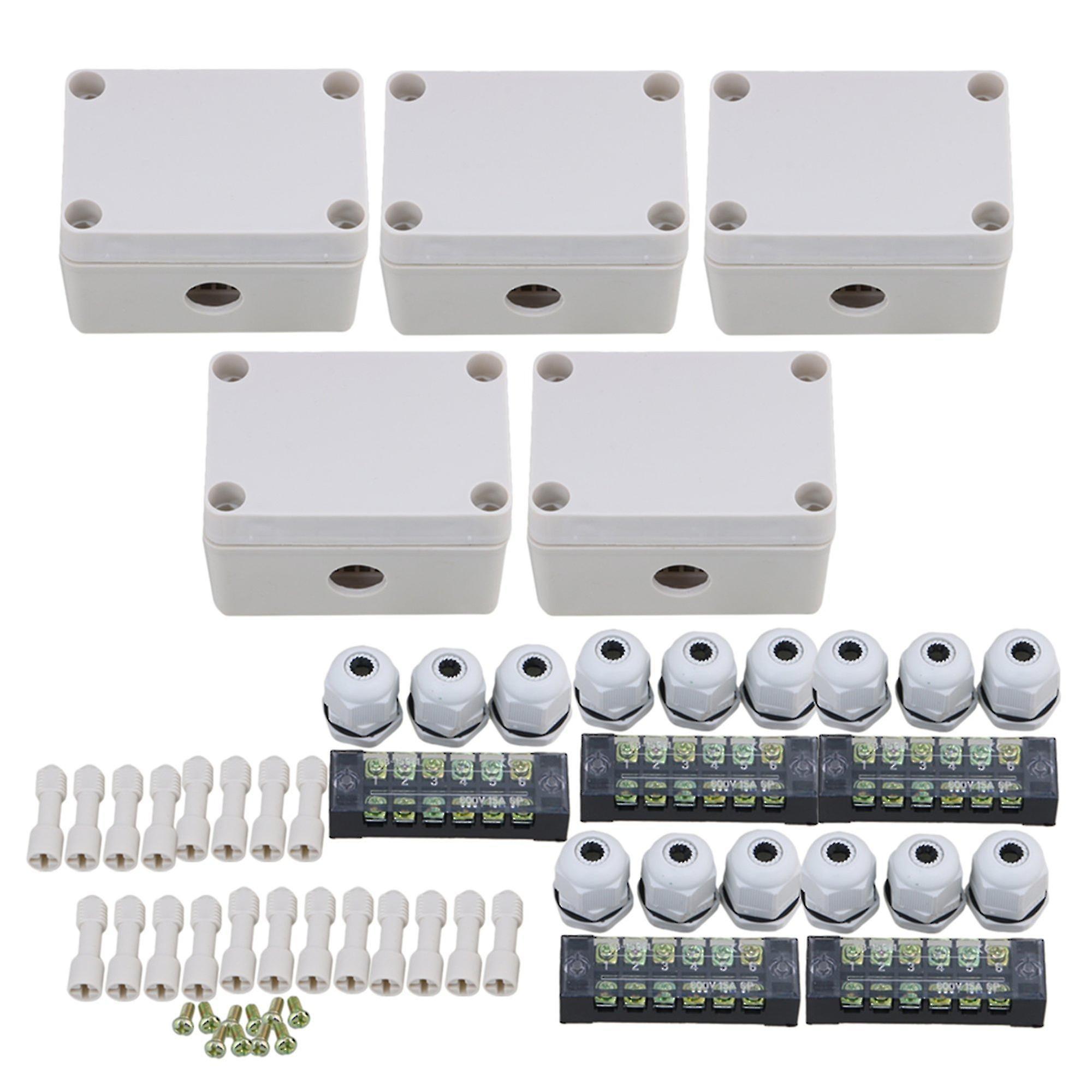 صناديق التثبيت الكهربائية بين قوسين 5x صندوق تقاطع مشروع كهربائي مقاوم للماء من البلاستيك W / 6 محطات Ppm-4029