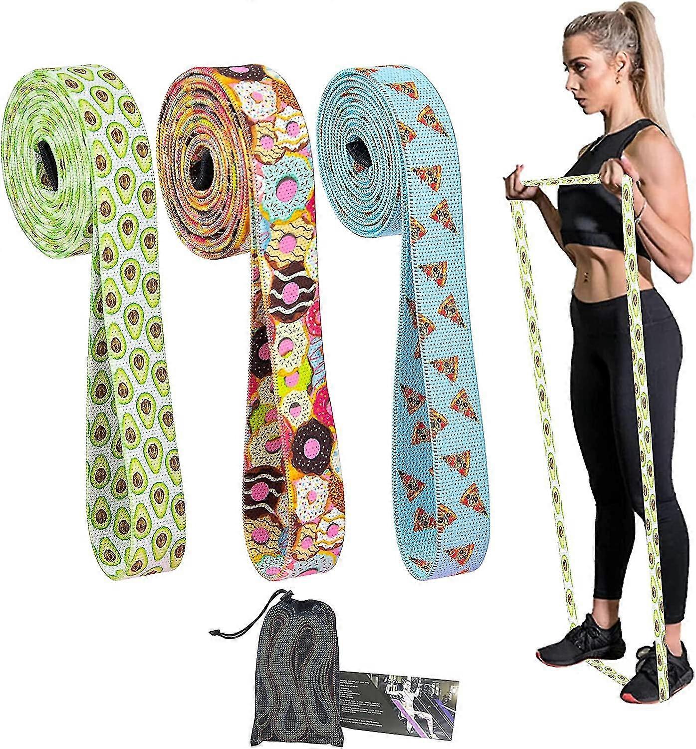 Long Resistance Bands Set Fabric Pull Up Assistance Exercise Bands 3 Pack Thick Cloth Stretch Workout Bands Compatible For Exercise,  Loop Resistance