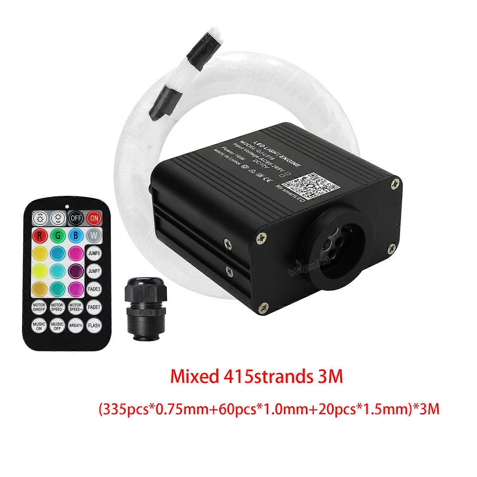 New 16W Twinkle RGBW Fiber Optic Star Ceiling Lights Kit Smart APP Sound ControlLED Engine for Car Starry Sky Fiber Optic Light