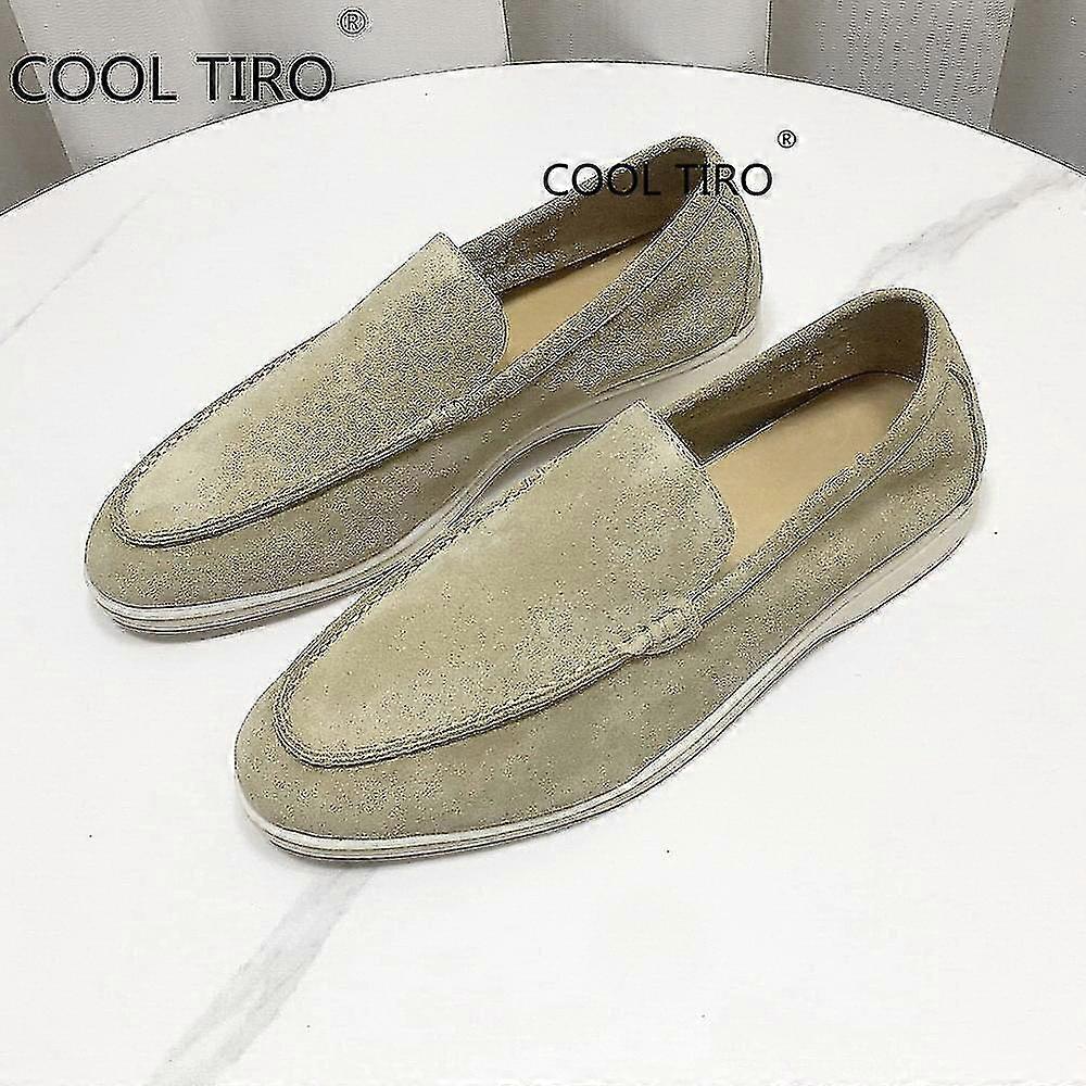Hiekka Mokkanahka Miehet Loafers Rento Mokasiinit Kesäkävelykengät Pyöreät varpaat Slip-ons Flat Driving Laiska Pipo Kengät Herrasmiesmekko Kenkä