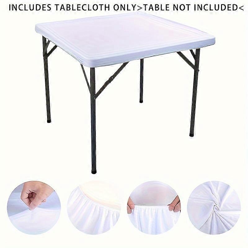 1pc Stretchy Square Table Cover Elastic Spandex Tablecloth For Indoor/Outdoor Dining And Parties Washable And Foldable Includes Polyester Picnic Table