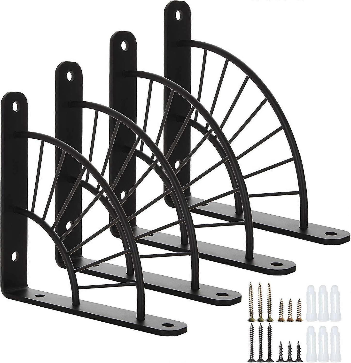 4 Pack Black Wall Mount Bracket 150150MM Heavy Duty Bracket - Maximum Load 50KG