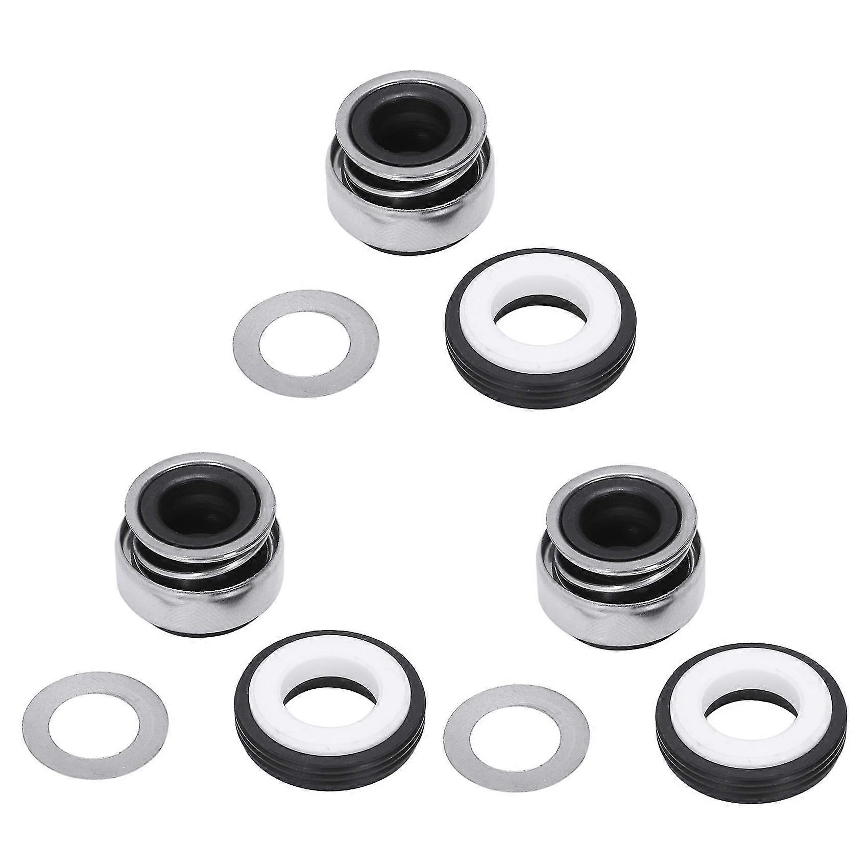 3x 12mm Coiled Spring Rubber Bellow Pump Mechanical Seal 301-12