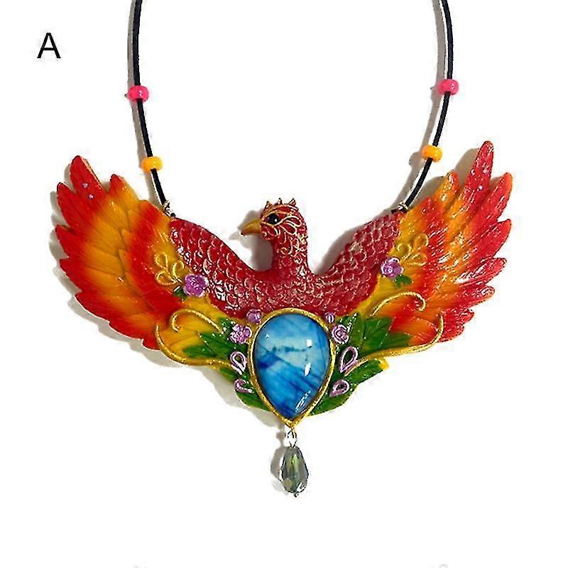 Sophisticated Texture Phoenix Pendant Eye-catching Resin Auspicious Design Cheerful Phoenix Ornament-ZZY