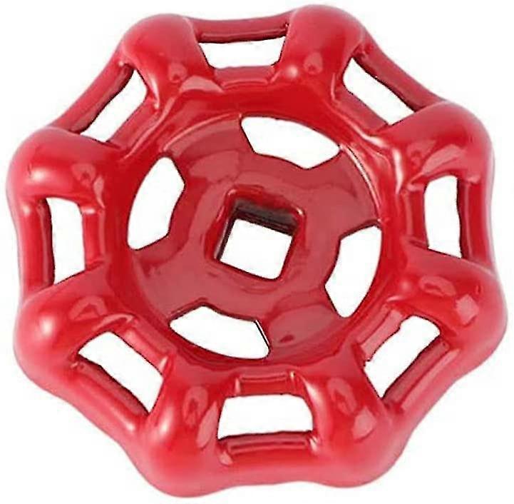 الحديد الزهر خارج صنبور جولة عجلة مقبض خرطوم مريلة مقبض المياه حنفية مقبض 6x6mm، أحمر