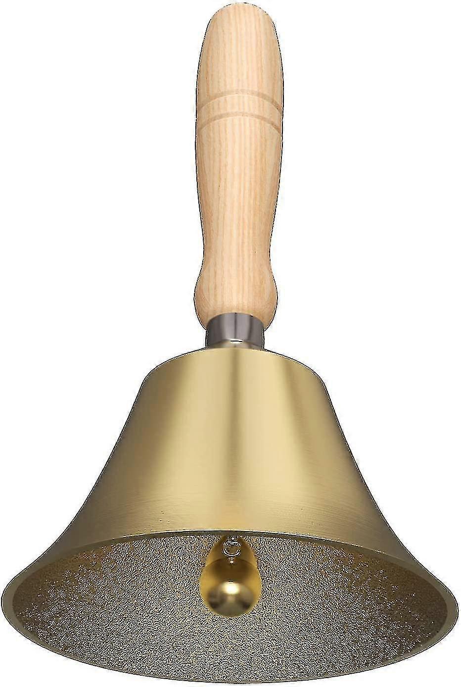 جرس اليد - جرس نداء يدوي بمقبض نحاسي من الخشب الصلب ، جرس يد بصوت عال جدا G