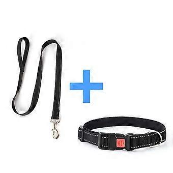 (black) Dog Collar, Padded, Adjustable Many Colors & Sizes for Small, Medium Large & Large Cat Puppy Collars S