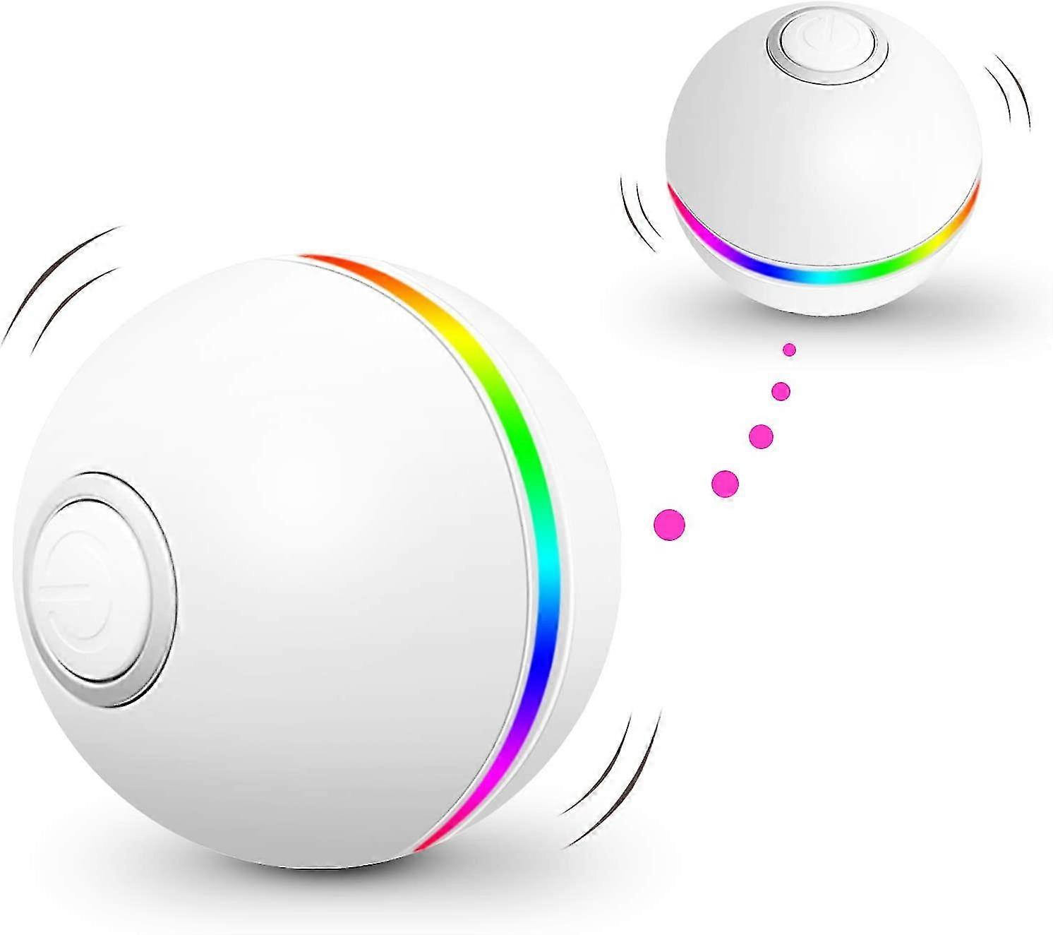 Interactive Cat Toy Cat Ball With Led Lights 4th Generation Cat Ball Toys For Kitten And Puppy, 360 Degree Self-rotating (white)