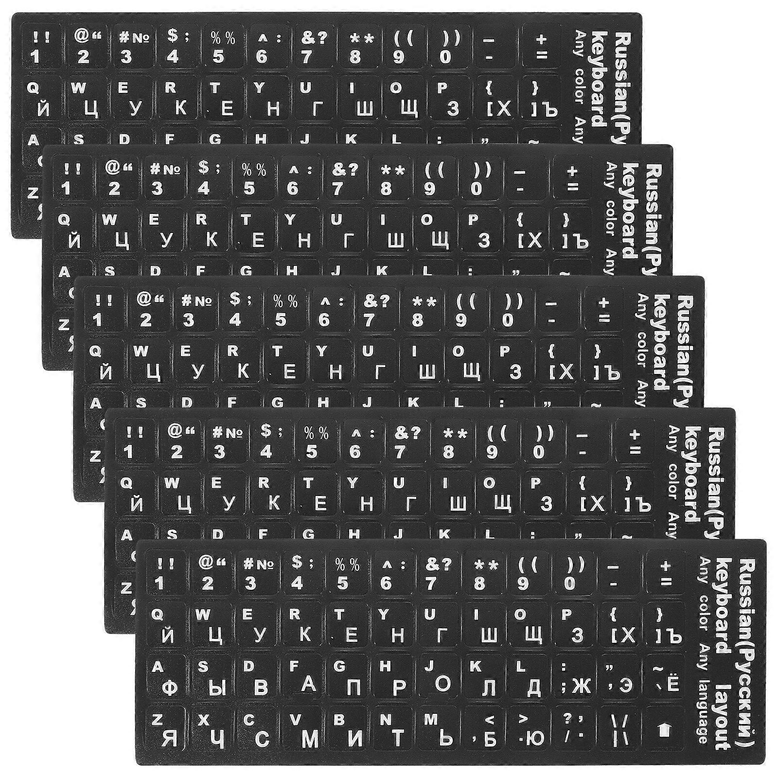 5 Sheets Keyboard Sticker Russian Keyboard Label Decoration Computer Accessory