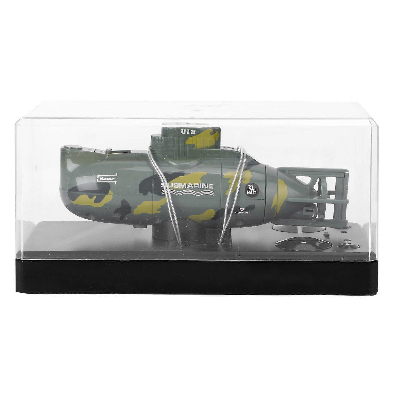 RC U-Boot Mini-Boot 3,7 V Kunststoff-Mini-U-Boot-Boot RC-Spielzeugboot Wasserdichtes Tauchgeschenk für Kinder (Dunkelgrün)