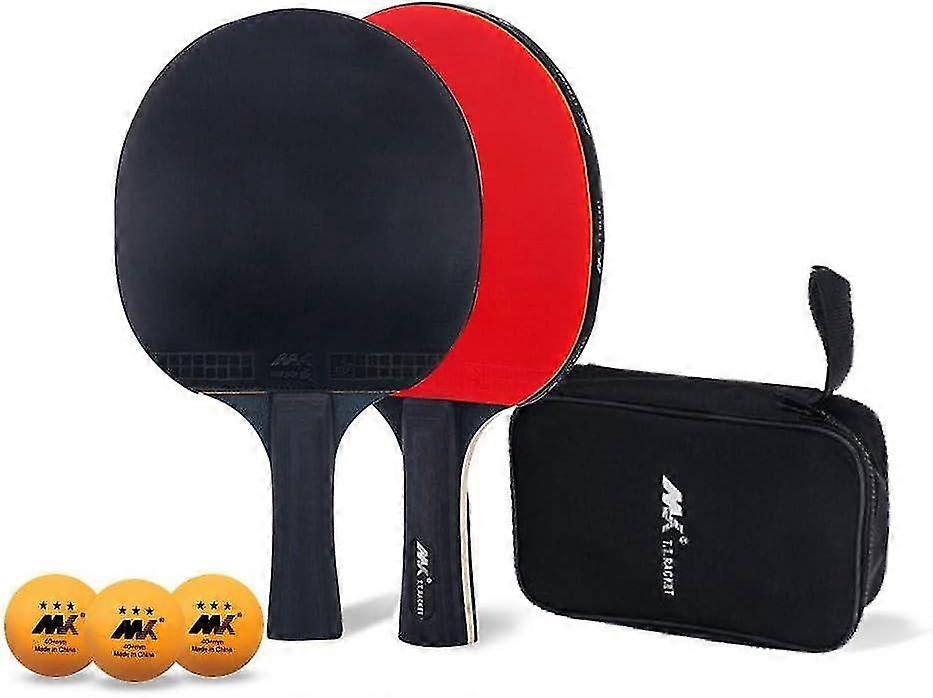 Table Tennis Set, Ping Pong Paddle Set, Outstanding Attack and Defense Control, Consists of 2 Racket