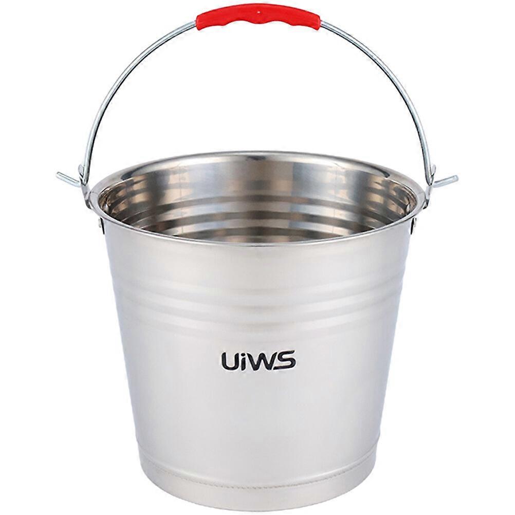 Stainless Steel Bucket with Handle Portable Water Bucket Multifunctional Milk Bucket