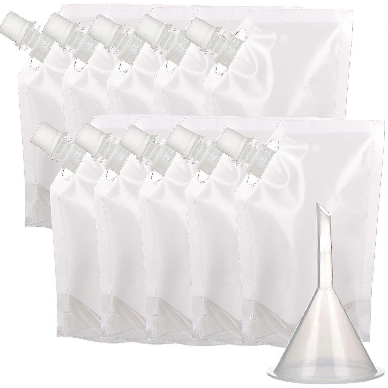 13 Pcs Concealable Reusable Drinks Plastic Flasks Liquor Pouch with Funnel;13 Pcs Concealable Reusable Drinks Plastic Flasks Liquor Pouch