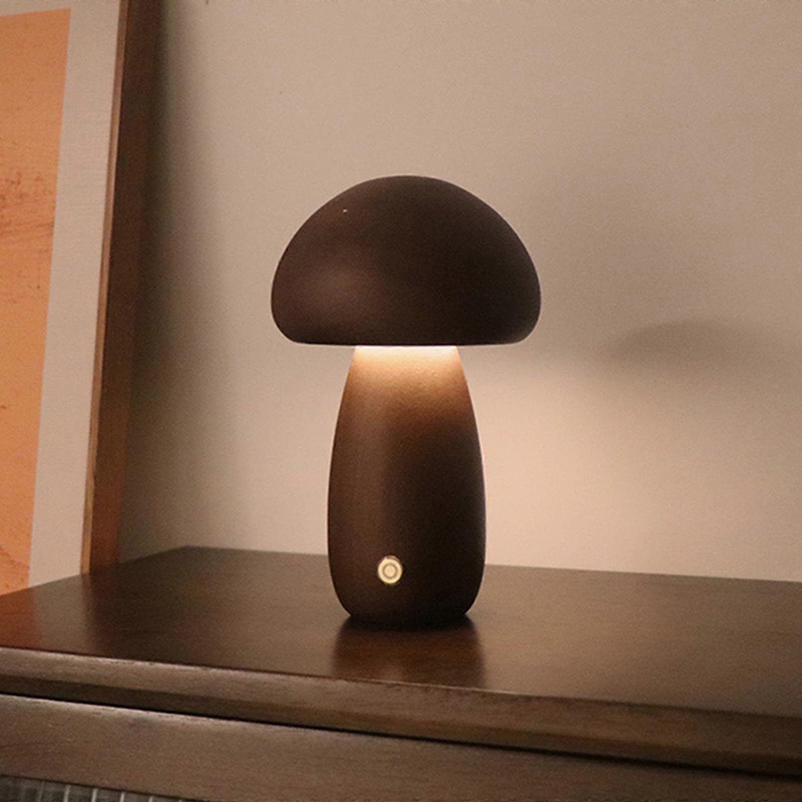 Champignon veilleuse,lampe de chevet de chambre à coucher de lampe en bois,Mini veilleuse petites lampes pour les petits espaces